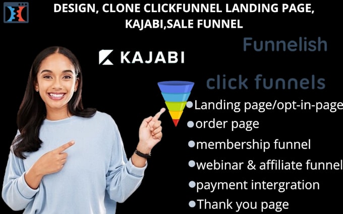 Gig Preview - Build clickfunnel landing page sales funnel click funnel website kajabi funnel