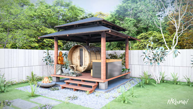 Gig Preview - Render sauna, carport, cabana, pergola, garden sheds, outdoor spaces