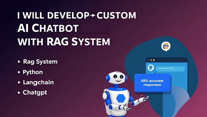 Gig Preview - Develop custom ai chatbot with rag system using openai gpt, langchain, python