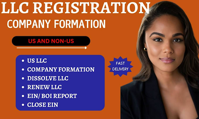 Gig Preview - Do US llc registration, ein number for non US citizens boi report, dissolve llc