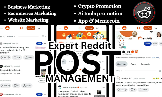 Gig Preview - Do reddit post management for ecommerce ai tools app crypto and business website