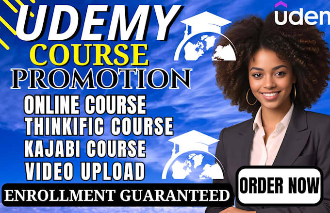 Gig Preview - Do udemy course promotion squarespace course sales enrollment guarantee funnel