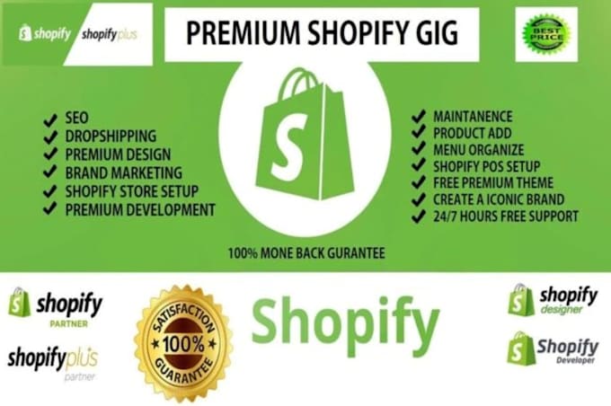 Gig Preview - Shopify website development shopify website design shopify dropshipping store