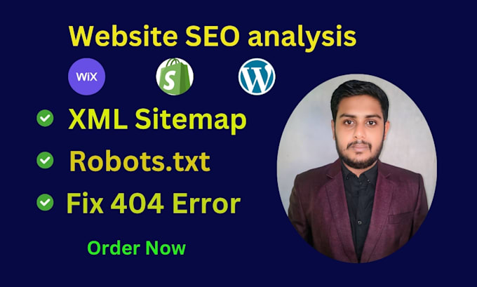 Gig Preview - Do  website analysis create xml sitemap and robotstxt 404error