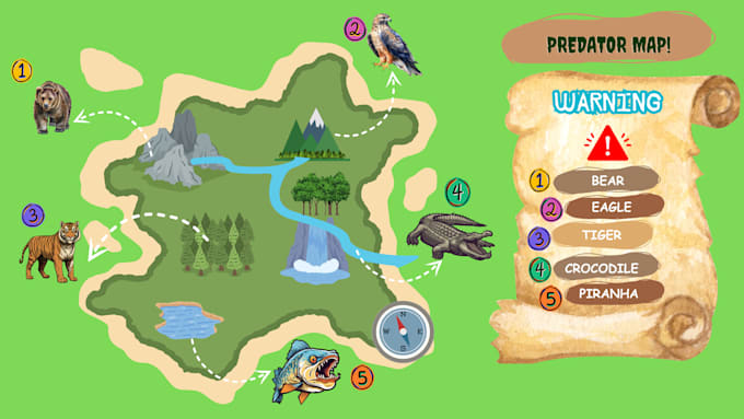 Gig Preview - Make animal vector map, animal of a country, zoo animal and predator animal map