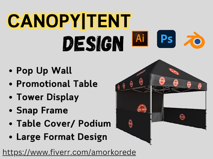 Gig Preview - Design trade show banner, backdrop, canopy tent for your exhibition