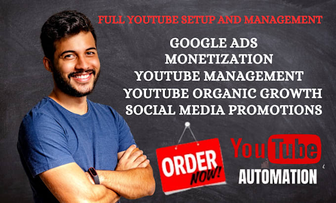 Gig Preview - Handle youtube management and grow you channel  with organic growth google ads