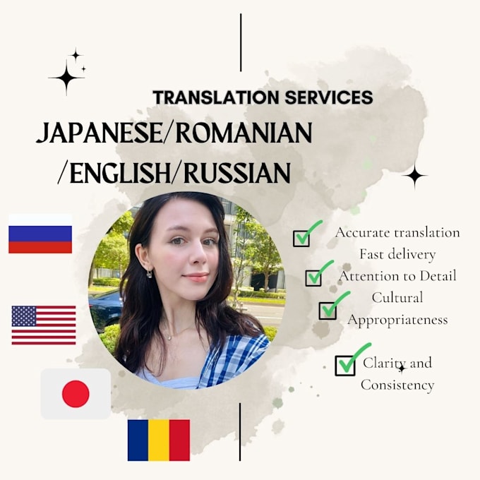 Bestseller - be your translator for japanese,romanian and russian