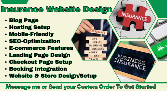 Gig Preview - Affordable insurance website design life, auto, iul pet health insurance website