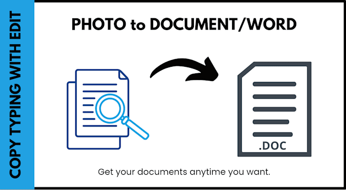 Gig Preview - Copytype and edit your photo document into a document