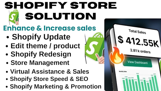 Gig Preview - Update shopify store, edit shopify product revamp shopify dropship SEO marketing