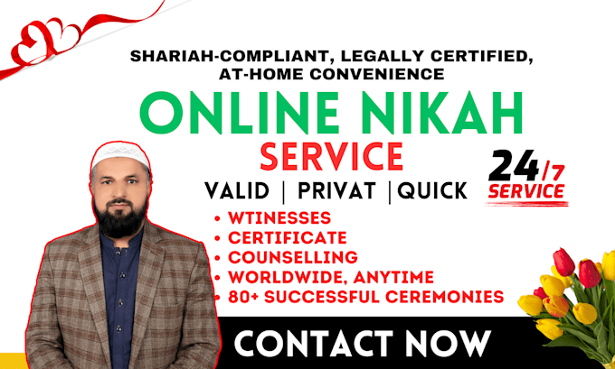 Gig Preview - Do quick online nikah, provide certificate and witnesses