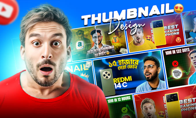 Gig Preview - Design attractive youtube thumbnails