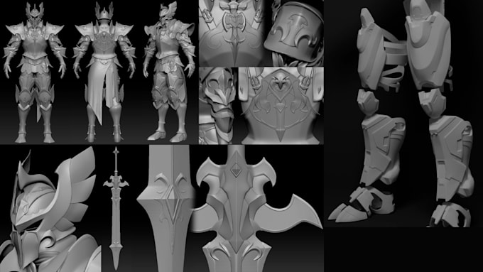 Gig Preview - Design 3d wearable armor full knight armor props cosplay model in stl file