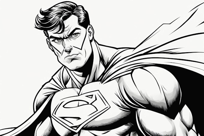 Gig Preview - Do portrait cartoon superhero line art ink graphic novel comic book illustration