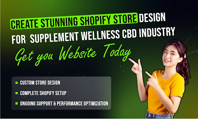 Gig Preview - Create stunning shopify store design for  supplement wellness cbd industry