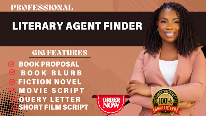 Gig Preview - Find top literary agent for your book genre, movie script , write query letter