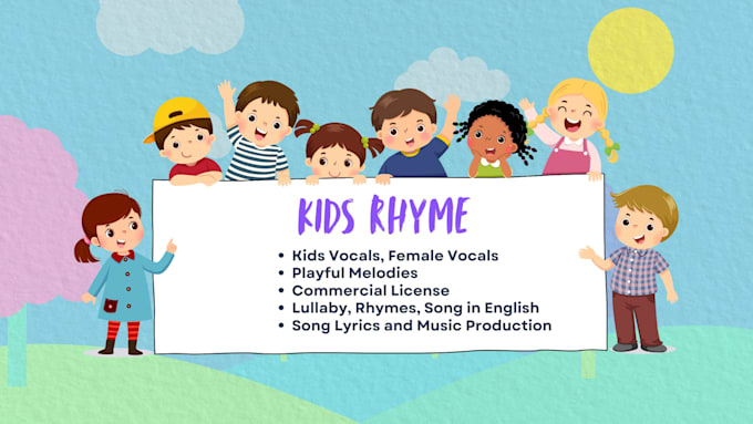 Gig Preview - Produce kids rhyme in english, kids voice, female voice