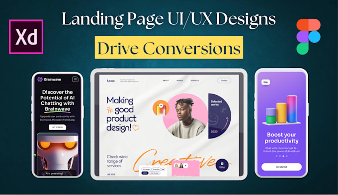 Gig Preview - Craft engaging landing page UI UX designs that drive conversions