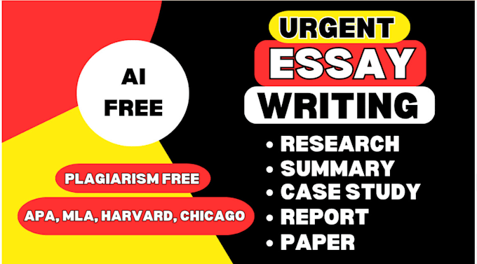 Gig Preview - Do urgent essay writing as an essay writer