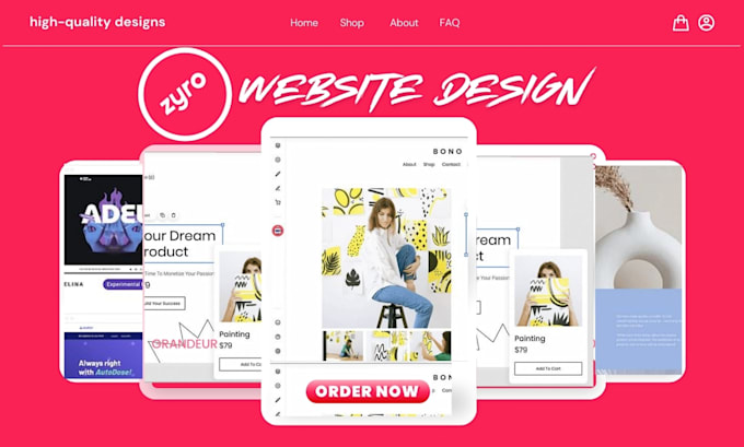 Gig Preview - Design, redesign, zyro landing page, zyro store, strikingly site123 elementor