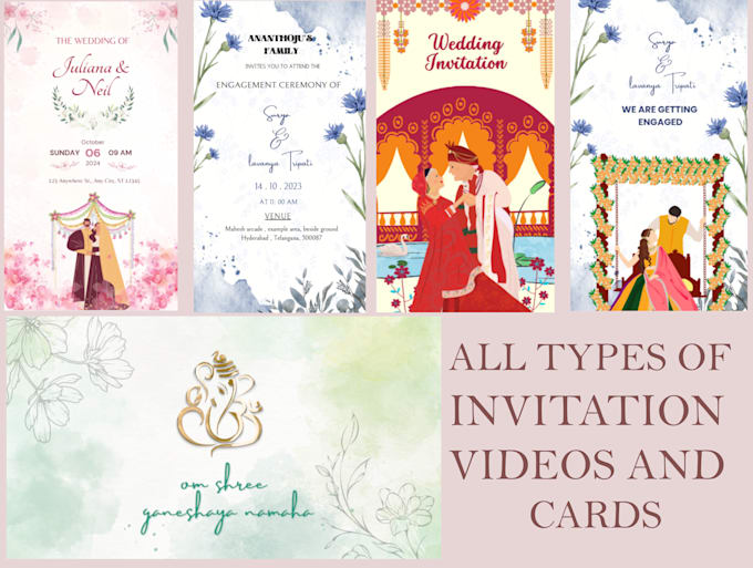 Gig Preview - Do indian wedding inviation videos and cards