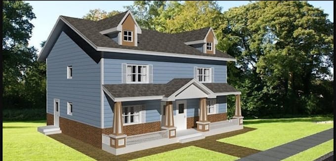 Gig Preview - Do 3dmodel exterior,interior design, architectural design, floor plan, blueprint