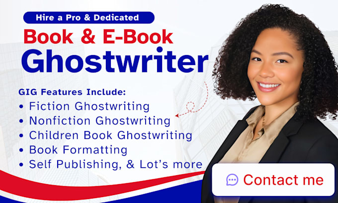 Gig Preview - Be your ghost book writer, ebook ghostwriter, fiction ghostwriter, book writer