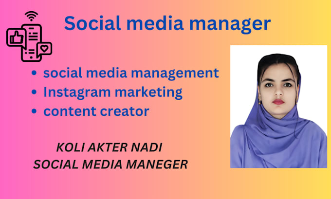 Gig Preview - Social media management monthly management