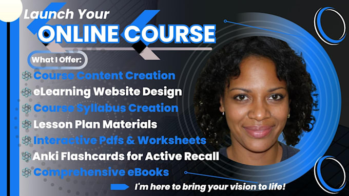 Gig Preview - Do online course content creation curriculum lesson plan anki online course ppt