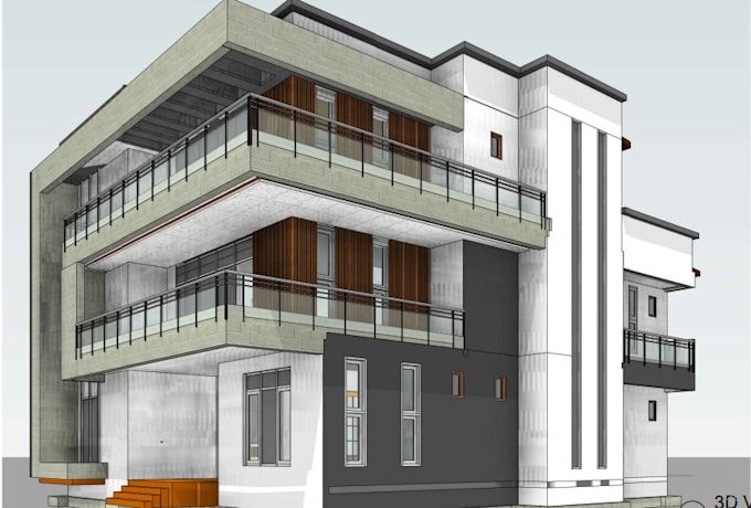 Gig Preview - Draw architectural floor plans, elevation, section, roof, site plans in revit