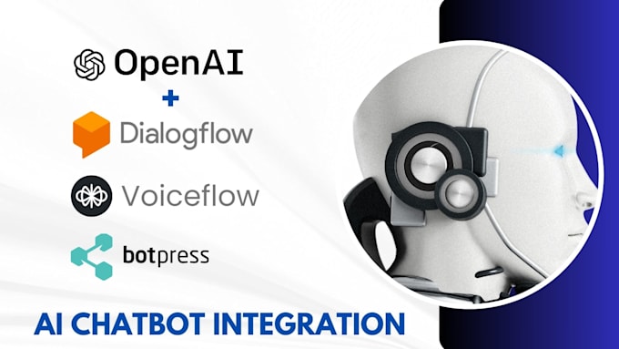 Gig Preview - Create adaptive ai chatbot with voiceflow dialogflow botpress for your website