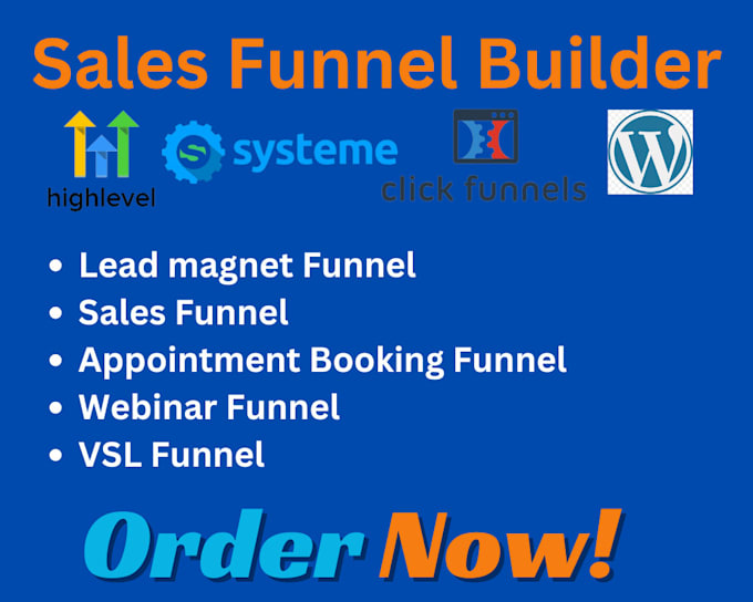 Gig Preview - Do wordpress sales funnel gohighlevel clickfunnel landing page systeme io