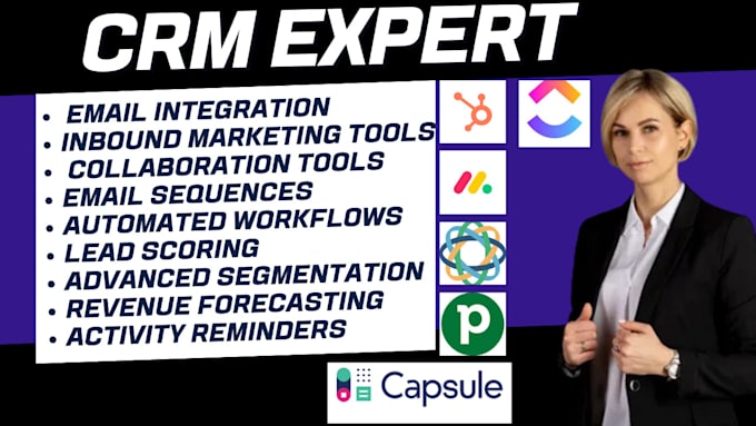 Gig Preview - Setup CRM clickup pipedrive hubspot salesforce close monday crm capsule crm