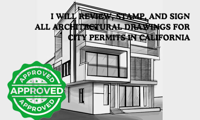 Gig Preview - Do USA architectural drawing, stamp, architectural plan, blueprint, city permit