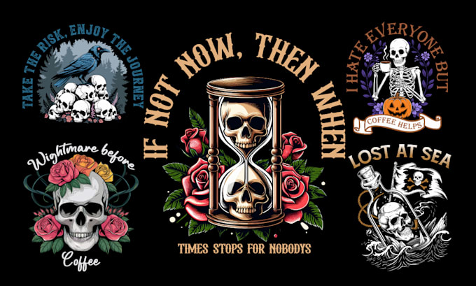 Gig Preview - Do graphic art for skull skeleton vintage style tshirt