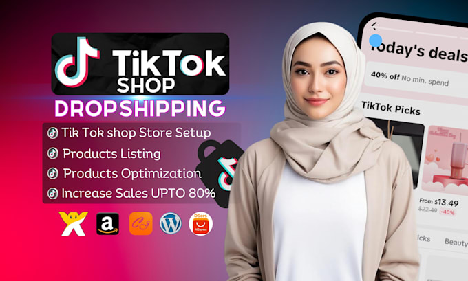 Gig Preview - Do tiktok shop product listing and manage setup tiktok shop