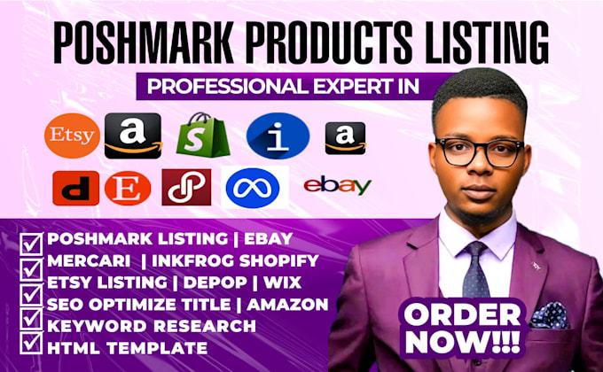 Gig Preview - Do product listings, SEO on ebay, mercari, poshmark, shopify, and etsy,