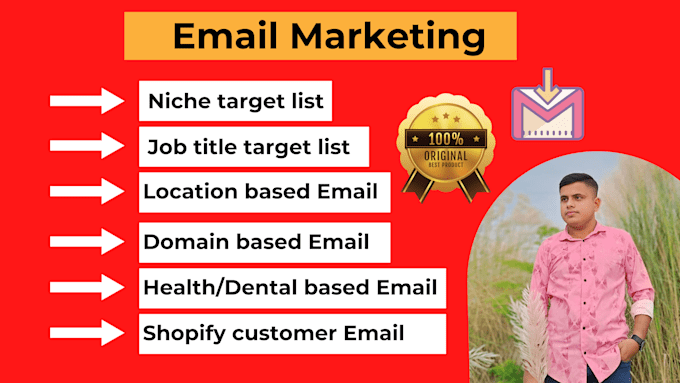 Gig Preview - Do niche targeted verify email list, b2b, bulk email list for email marketing