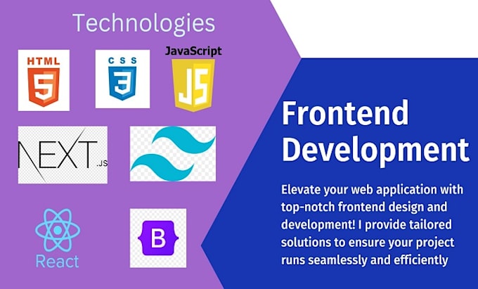 Gig Preview - Be your professional frontend developer using react, next, javascript, bootstrap