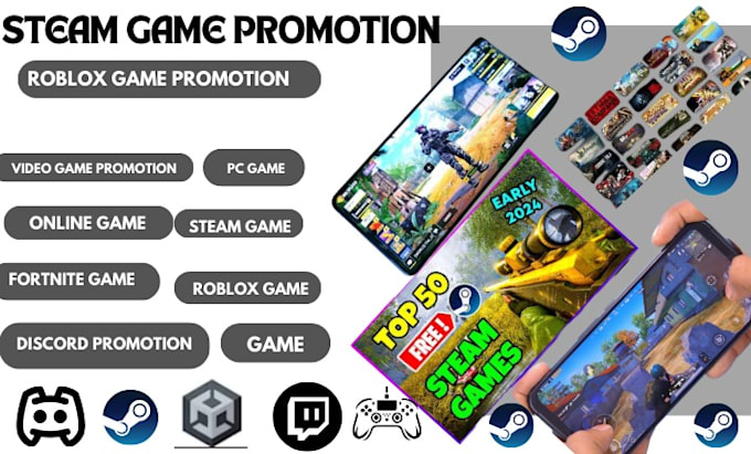 Gig Preview - Do steam game promotion, pc game, roblox game, and viral game promotion