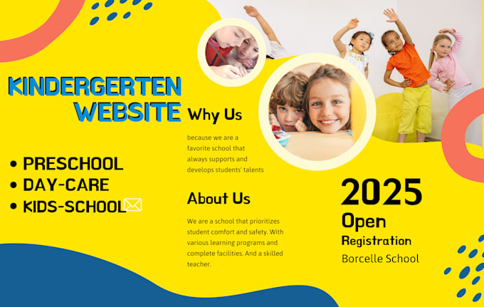 Gig Preview - Create kindergarten website school website daycare website preschool