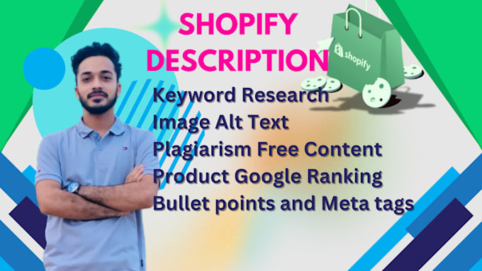 Gig Preview - Write compelling shopify product descriptions with proper SEO title