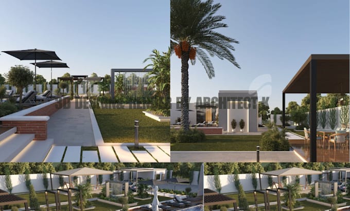 Gig Preview - Realistic 3d landscape design, outdoor space with photorealistic 3d rendering