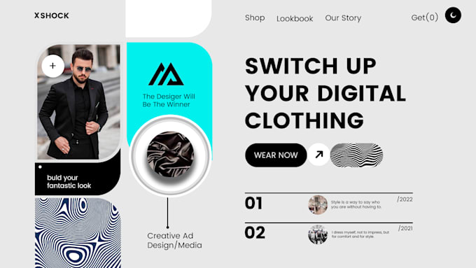 Gig Preview - Craft visually stunning fashion websites with adobe xd