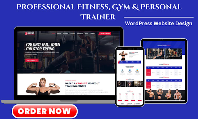 Gig Preview - Design attractive fitness, gym, workout and personal trainer wordpress website