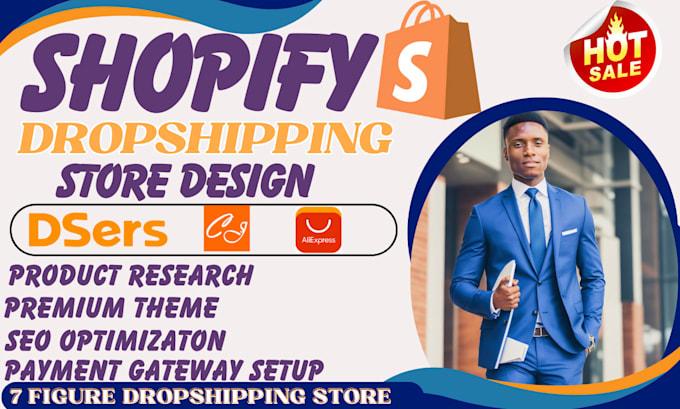 Gig Preview - Build high converting shopify dropshipping store shopify website online store