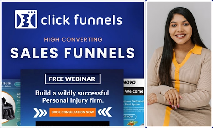 Gig Preview - Build click funnel sales funnel, landing page in click funnel click funnel