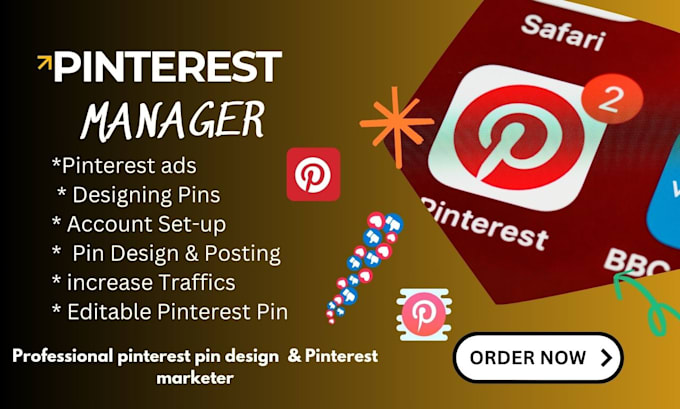 Gig Preview - Be your pinterest pin design, pin management