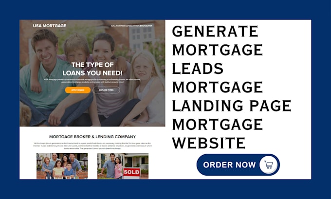 Gig Preview - Generate mortgage leads mortgage landing page mortgage brokers mortgage website